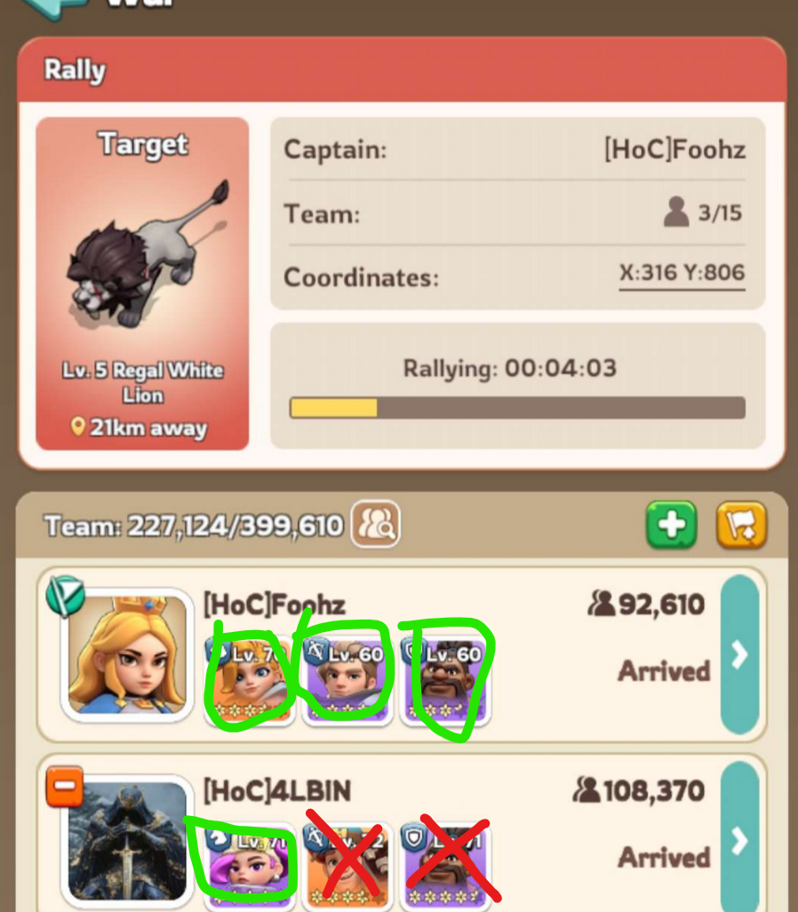 Rally members skill section