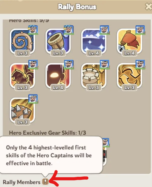 Rally members skill section